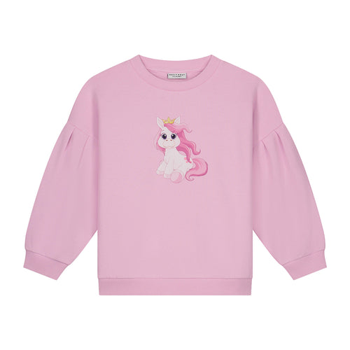 Roze Starbust Sweater met unicorn voor meisjes van Daily Brat | Verkrijgbaar bij Little Fashion Addict