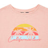 Littlefashionaddict - Hundred Pieces poederroze meisjes T-shirt met 'California Love' en palmbomen print. | Verkrijgbaar vanaf 4 tot 12 jaar