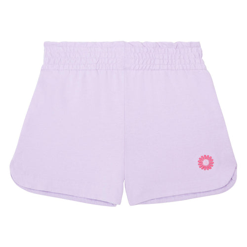 Littlefashionaddict - Hundred Pieces - Lila fleece short voor meisjes met elastiek in de taille  | Verkrijgbaar vanaf 6 tot 12 jaar