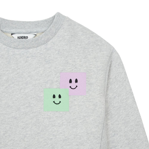 Hundred Pieces lichtgrijze jongenssweater met vooraan een schattige vintage print. | Verkrijgbaar bij Little Fashion Addict