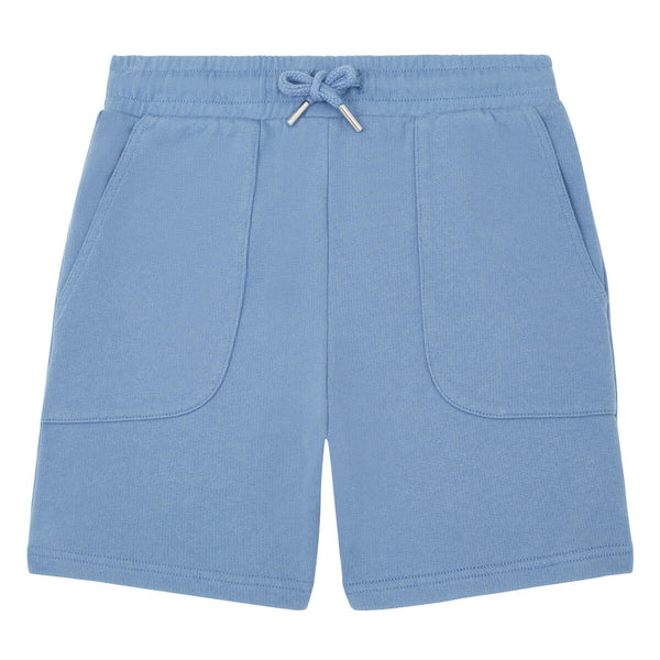 Hundred Pieces denim blauwe jongensshort met elastische en verstelbare taille. Verkrijgbaar bij Little Fashion Addict voor jongens vanaf 4 tot 12 jaar.