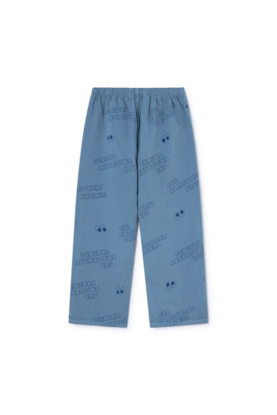 Comfortabele denim meisjesbroek met rechte pijpen en fantasievolle print 'Our imaginary friends' van Letter To The World | Verkrijgbaar bij Little Fashion Addict