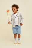 Zachte terry T-shirt Sorbet Sunday voor jongens in off-white met print uit de Sorbet Sunday collectie van Sproet & Sprout | Verkrijgbaar bij Little Fashion Addict