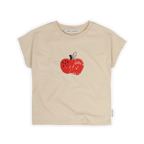 Vrolijk T-shirt voor jongens en meisjes met appelprint uit Sorbet Sunday collectie van Sproet & Sprout | Verkrijgbaar bij Little Fashion Addict.