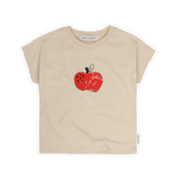 Vrolijk T-shirt voor jongens en meisjes met appelprint uit Sorbet Sunday collectie van Sproet & Sprout | Verkrijgbaar bij Little Fashion Addict.