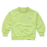 Sweatshirt Sproet in Citrus voor jongens en meisjes, met blauw logo op de borst uit de Sorbet Sunday van Sproet & Sprout | Verkrijgbaar bij Little Fashion Addict