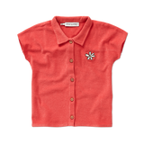 Zachte terry blouse voor meisjes in een subtiele roze kleur met bloemenborduursel uit de Sorbet Sunday collectie van Sproet & Sprout | Verkrijgbaar bij Little Fashion Addict