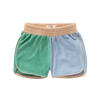 Sportieve en zachte jongensshort met colourblock uit de Sorbet Sunday collectie van Sproet & Sprout | Verkrijgbaar bij Little Fashion Addict