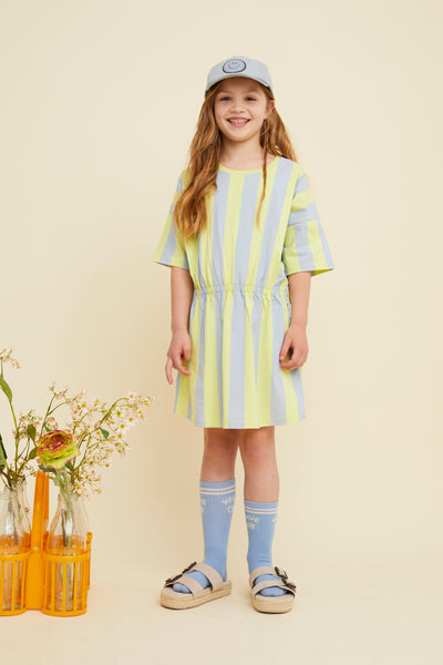 Sport sokken met blauwe strepen en 'VEGGIE CLUB' tekst voor jongens en meisjes uit de Sorbet Sunday collectie van Sproet & Sprout | Verkrijgbaar bij Little Fashion Addict.