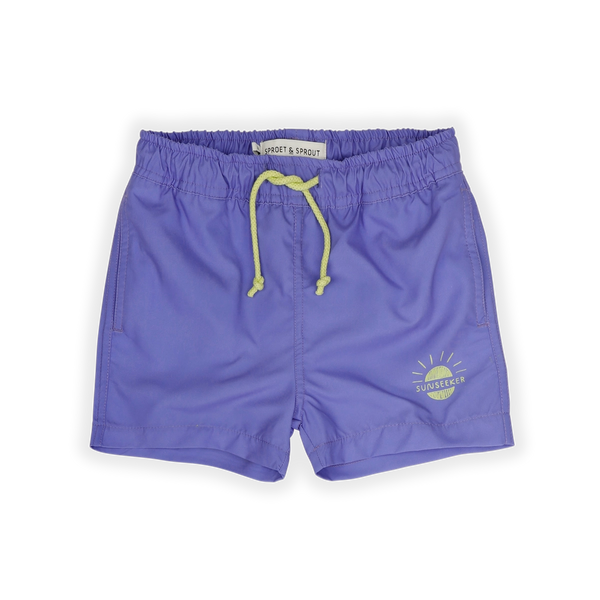 Zwemshort Blue Bell met geel koord uit de Sorbet Sunday collectie van Sproet & Sprout | Verkrijgbaar bij Little Fashion Addict