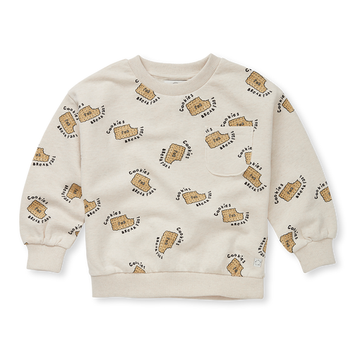 Unisex Sweater Pocket Cookies Print van Sproet & Sprout's Hotel de Botel collectie | Verkrijgbaar voor jongens en meisjes van 4 tot 10 jaar bij Little Fashion Addict