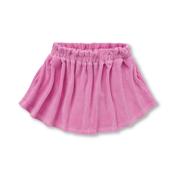 Sproet & Sprout velvet skirt purple pink met plooien | Verkrijgbaar bij Little Fashion Addict